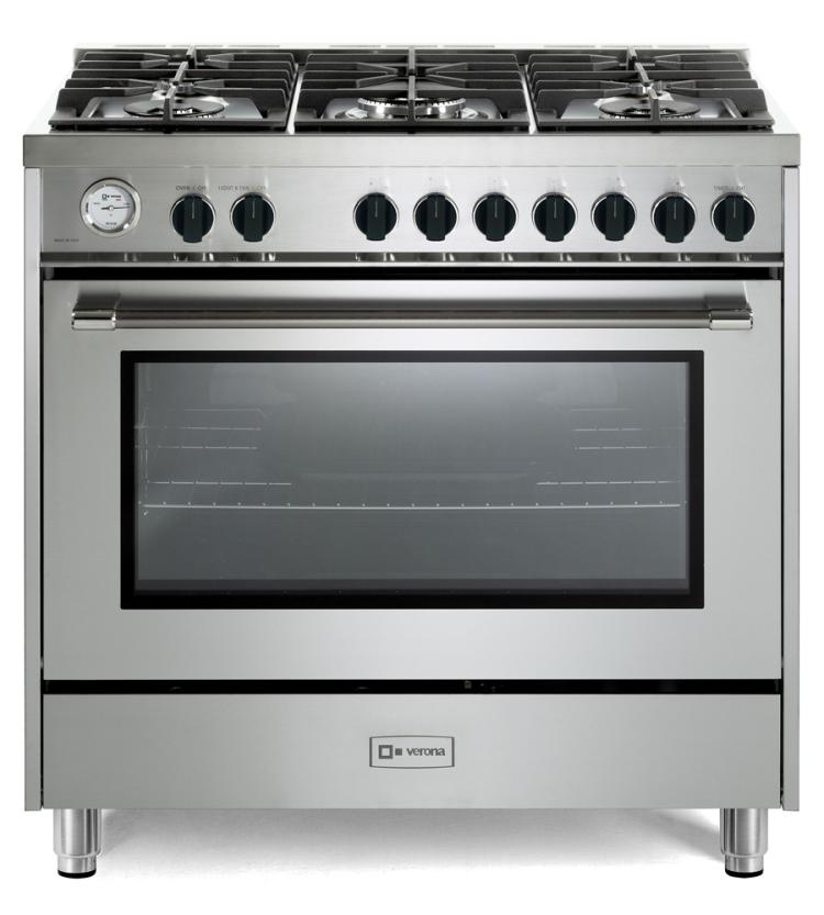 Prima Dual Fuel 36" - Stainless Steel with Black knobs